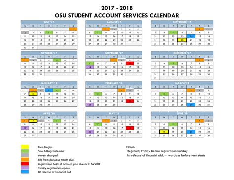 Calendar Oregon State University